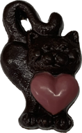 Chocolate Cat with Heart