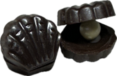 Dark Peppermint Shells with Pearls