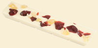 White Chocolate with Candied Lemon Peel and Cranberries